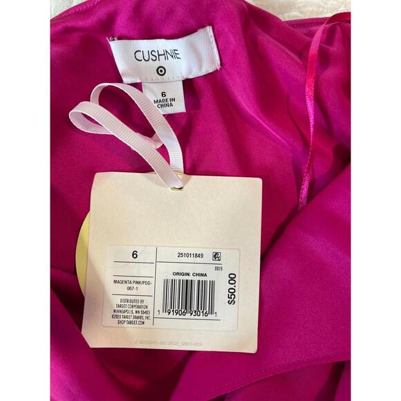 Cushnie Colorblock Satin Slip Midi Dress Spaghetti Straps Size 6 NWT - Picture 5 of 7